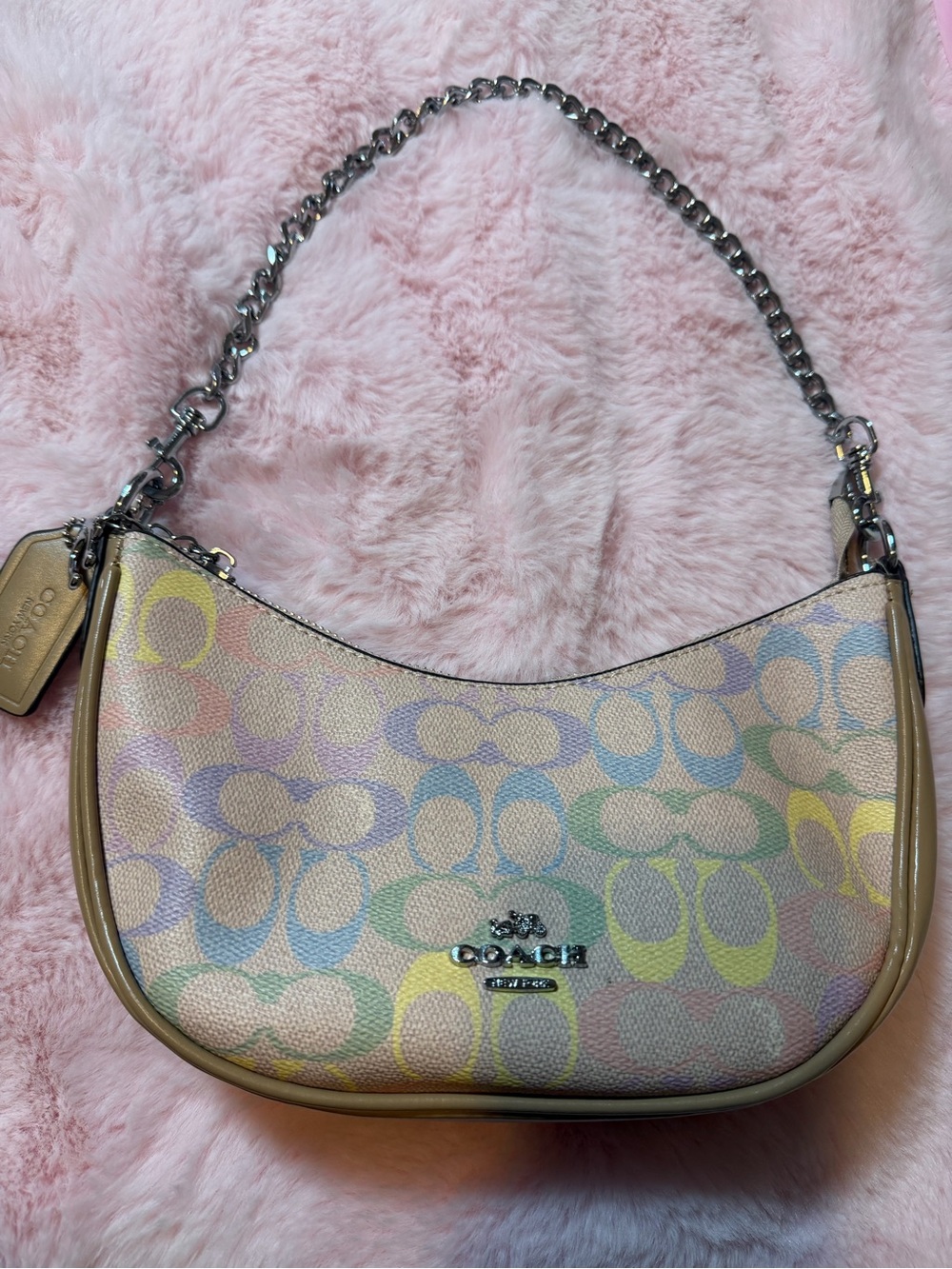 Coach Pastel Signature Chain Shoulder Bag - Multicolor Pastels